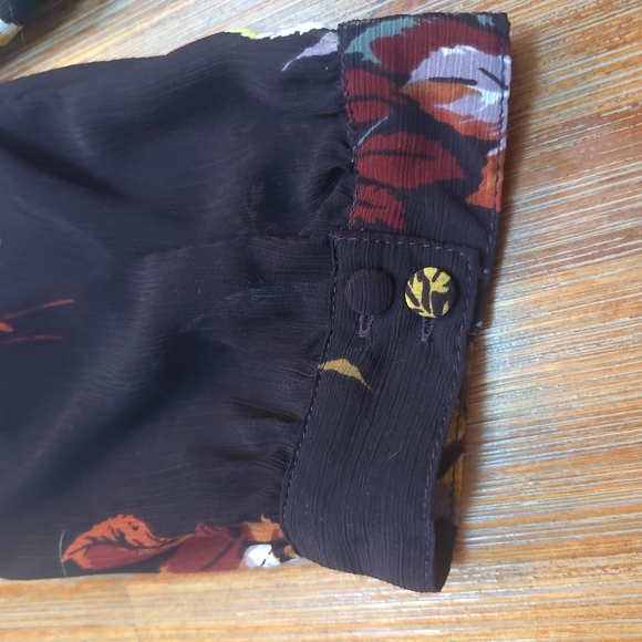 Madewell Wrap Top Blooming Oasis Plum 3/4 Sleeve Shirt Blouse Womens S - Picture 4 of 9